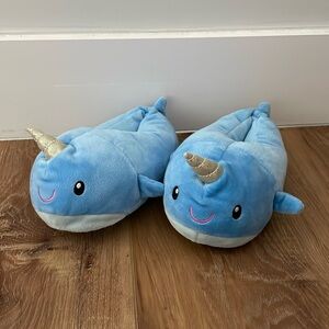 Narwhal Slippers: Kids Size Small 13/1